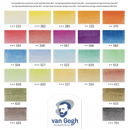Набор акварельных карандашей Van Gogh Базовый - 24 цвета